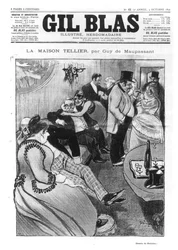 Ilustracja do „La Maison Tellier” Guy de Maupassant (1850-93), przednia okładka „Gil Blas”, 9 października 1892 (szczegóły patrz 170903)